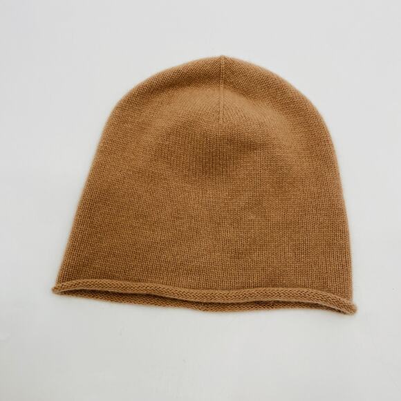 Auxiliary Aritzia tan roll hem cashmere beanie main image 4